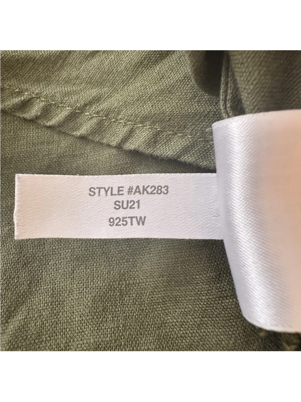 J.Crew Beachwear Shirt Dress Olive Green Linen Cotton Button Down Large Coastal - Picture 9 of 10